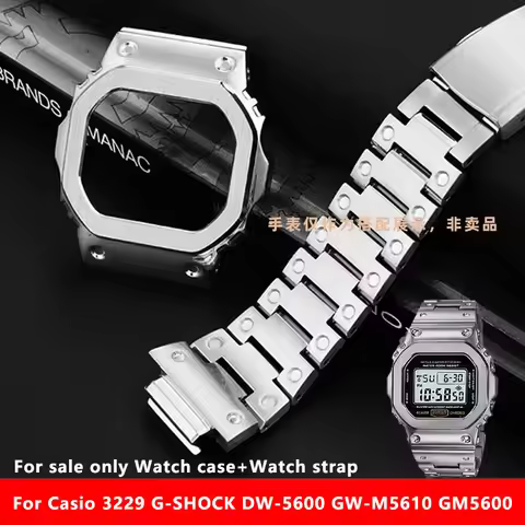For Casio 3229 G-SHOCK DW-5600 GW-M5610 GM5600 Metal Bezel Stainless Steel Watchband Strap Modificat