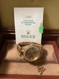 Rolex 18348 DAY-DATE 總裁錶 全部原裝 原廠鑲鑽 有保單、內外盒 參考有保單同型號市價 69萬以上