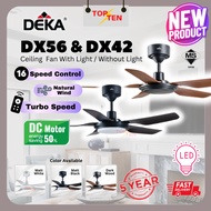 Deka Ceiling Fan Deka 56” 42“ DX Baby 7+7 Speed Remote Control DC Motor Turbo Speed Ceiling Fan With Light Kipas Siling