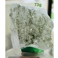Natural Himalayan Green Phantom Shimmering Chlorite Hand Mined Raw Crystal  73g c/w acrylic base