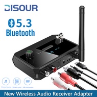 ใหม่ Bluetooth 5.3 เครื่องรับสัญญาณเสียงไร้สายรองรับ u-disk อะแดปเตอร์เสียงพร้อมแจ็ค RCA 3.5 มม. aux สำหรับ PC car T V ลำโพง