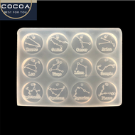 12 Constellations Discs Pendant Epoxy Resin Silicone Mold Jewelry Making Tools