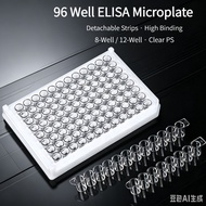 96 Well ELISA Microplate Detachable 8-Well 12-Well Strips Empty Frame Silicone Cover