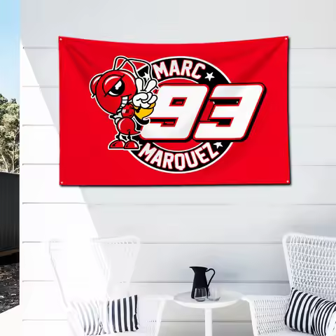 Hot Sale Moto Marquez Marc 93 Flag Polyester Digital Printing Banner For Garage Wall Art Out Door De