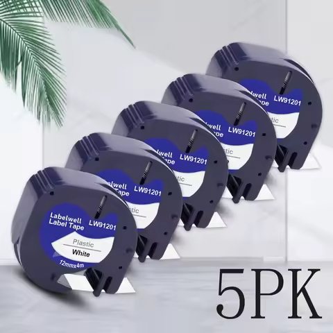 3/5PK 91201 Compatible Dymo Letratag Refills 91201 91331 LT100T Label Maker Tape White 12mm LT Tape 