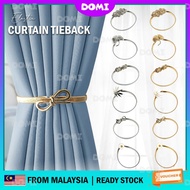 DOMI 1pc Spring Curtain Straps Curtain Tiebacks with Alloy Custain Rope Elastic Hook Buckle Pengikat