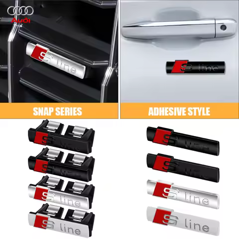 Metal Car Sline Emblem Front Grille Badge Rear Trunk Sticker For Audi A3 8P A4 A6 C6 B8 Sline RS B6 