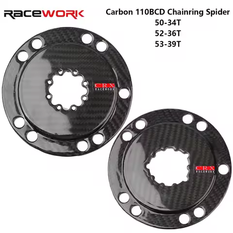 RACEWORK Carbon 110BCD Chainring Spider For R7000 R8000 R9000 Road Bike Chainring Double Speed 110BC