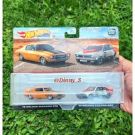 Hot Wheels Premium Two Pack 73 Holden Morano GTS vs 77 Holden Torana A9X original
