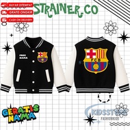 Barcelona FC Kids Varsity Jacket Unisex Kids Baseball Jacket/ Club Barcelona FC Free Name Boys Girls
