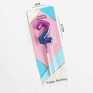 purple blue galaxy gradient number 2 happy birthday candle (RS3655)
