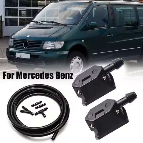 2Pcs Car Windscreen Washer Nozzles and 2m Hose kit For Mercedes Benz Vito 638 639 W638 W639 W447 Via