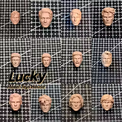 1/12 Unpainted Head Sculpture Comic Kent Super Hero Soldier Toys Accessory Customization For 6" Ml S