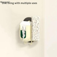 [Mrg] 2-in-1 Suction Cup Tissue Box, Living Room Tissue Box, Kitchen Cling Film Holder, No-drill Wal