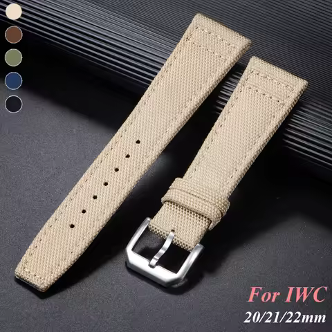 Nylon Canvas Watch Strap for IWC Pilot 20mm 21mm 22mm Strap Waterproof Sport Watch Strap Cowhide Wri