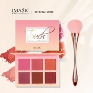 IMAGIC 2Pcs Makeup Set Blush Palette+Brush Long Lasting Blush Soft Brush Blusher