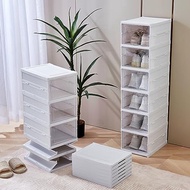 1 Piece Shoe Storage Box with Clear Door Space-Saving Shoe Rack Sturdy Clear Plastic