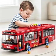 Children's Bus Toys Large Door Music Car Model Simulation Baby Bus Bus Boy Toys