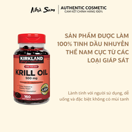 Dầu Nhuyển Thể Kirkland Krill Oil 500mg Bổ Sung Omega 3 Giúp Bảo Vệ Tim Mạch Của Mỹ Hộp 180 Viên | N