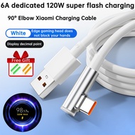 120W 6A elbow data cable 120W fast charging cable for Xiaomi 6A Turbo charging cable