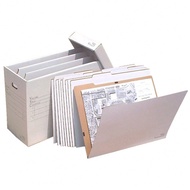 VFile25 W/10 VFolder25, Vertical Flat File System Filing Box, Stores Flat Items Up To 18"X24"