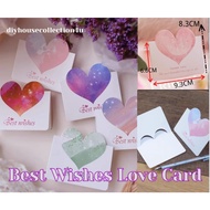 (1 pc) 9.3 x 8.3cm Mini Best Wishes Love Card without envelope