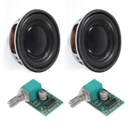 2PCS 1.5" 4Ohm 3W Full Range Audio Stereo Speaker Round Loudspeaker + 2PCS 3Wx2 DC 5V Class D Digita