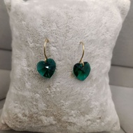 10k heart swarovski earrings