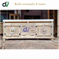 Bufet minimalis kayu jati panjang 2 meter