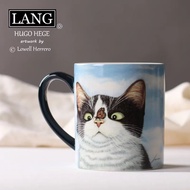 [C0710] Large-Capacity Water Cup Cat Ceramic Cup Niche High-End High-End Coffee Cup Multi-Flower Cer