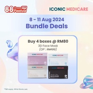 (4 Box RM80) Iconic 3d Adult Medical Face Mask 1 Box 20pcs
