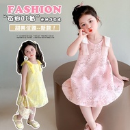 2026 Girls Vest Dress 2026 New Style Summer Children Western Style Skirt Little Girl Baby Sleeveless