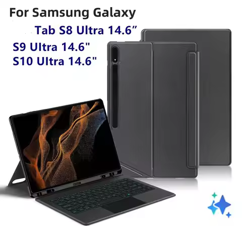 Backlight Keyboard Cover For Samsung Galaxy Tab S10 Ultra 14.6 inch S8 S9 Ultra, Detachable Keyboard