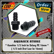 Connector 1/ 2 inch to Hose PE 16mm