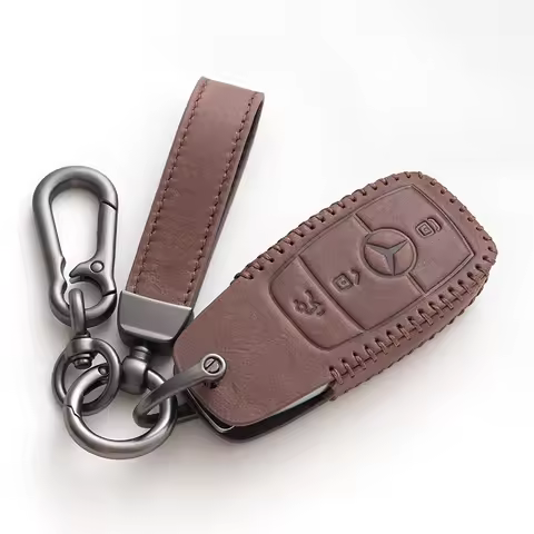 Leather Car Key Case Cover for Mercedes-Benz A B C E G S Class CLA CLS GLA GLB GLC GLE GLS EQA EQB E