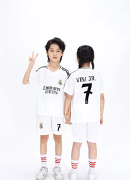 【Hot Sale】【Ready Stock】2024 New Football Jersey for Kids Messi Haaland Mbappe Salah Soccer Uniform B