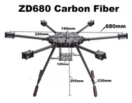 RC F680 Full Carbon Fiber ZD 680 Hexa-Rotor Frame Foldable Arm Hexacopter Frame Kit with Unflodable 