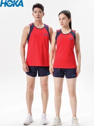 HOKA หนึ่งสำหรับทั้งหญิงและชายชุดเสื้อยืดกีฬาวิ่งมาราธอนแท็งก์ฝึกซ้อมกางเกงขาสั้นด้านบนแห้งอย่างเร็ว