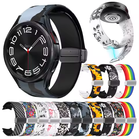 Magnetic Buckle Original Silicone Strap For Samsung Galaxy Watch 6 5 Pro 40 44mm 45mm Band Watch6 4 