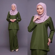 OLIVE GREEN Aaria Mini Kurung Cutting Mini Kurung / Kurung Kedah