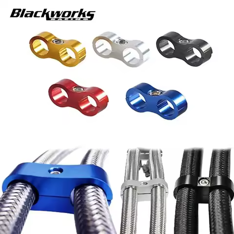 Universal Aluminum AN4 AN6 AN8 AN10 Braided Rubber Hose Line Clamp Splitter Billet Oil Fuel Water Ho