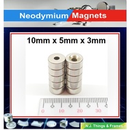 10 pcs N40 10mm x 5mm x 3mm Neodymium Disc Magnet with 3mm Hole Super Strong Earth NdFeB Magnet