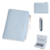New Wallet Womens Short Baellerry Patchwork Stripes Simple Wallet With Zipper Small Coin Purse