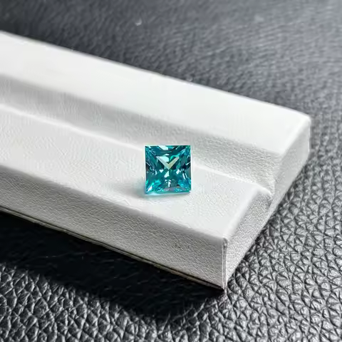 6x6mm Princess Cut Square Gemstone Tourmaline Paraiba Lab Created Stones
