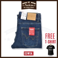 EDWIN ® Men's Jean Classic 505 Long Pants Smart Casual Seluar Jeans Lelaki Original Edwin Jeans Stra