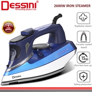 DESSINI ITALY 2600W Electric Ceramic Soleplate Garment Steam Iron Sprayer Steamer Clothes Brush / Se