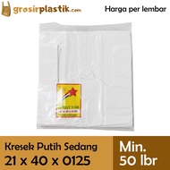 Grosir Plastik Kantong Kresek SATELIT STAR 21 x 40 x 0125 Putih M010