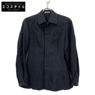 AURALEE 24SS A24SS03LS Navy Linen Silk Tweed Blouson