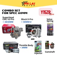 COMBO Set for Spec 60mm Y15ZR REDLEO ESR TAIKOM Block X-PRO CNC SuperHead V3 Pro oval throttle body 