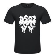 DSQUARED Graffiti Letter Printed Men's T-shirt 100% Premium Cotton Loose Large Size Shirt
